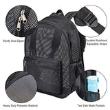 COVAX Heavy Duty Mesh Backpack, See Through College Backpack, Black