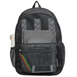 COVAX Heavy Duty Mesh Backpack, See Through College Backpack, Black
