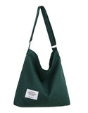 Covelin Women's Retro Large Size Canvas Shoulder Bag Hobo Crossbody Handbag Casual Tote Dark Green