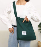 Covelin Women's Retro Large Size Canvas Shoulder Bag Hobo Crossbody Handbag Casual Tote Dark Green