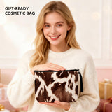 Cow Themed Gifts Makeup Bag Western Stuff Cosmetic Bag Makeup Pouch Cow Print Stuff Travel Organizer Cow Gifts For Cow Lovers Women Sisters Aunts Daughter Niece Birthday Anniversary Mother's Day