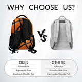 COZYAURA Backpack for Kids - Basketball Backpack for Boys & Girls - Custom Initial School Bag with Name - 17 Inch Sports Theme Bookbag for Elementary, Middle School