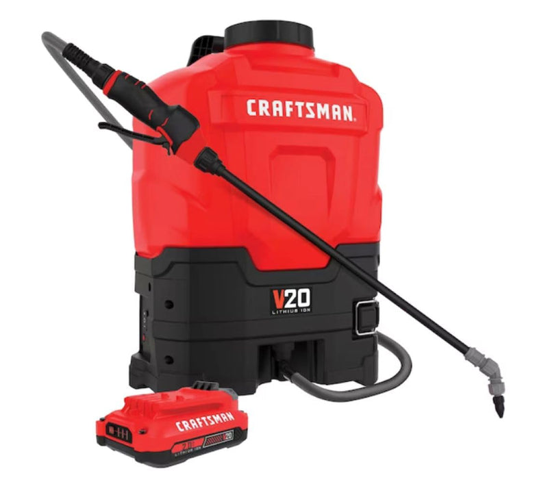 CRAFTSMAN 20V* Lithium - ion Battery Powered 4 Gallon Backpack Sprayer