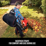 CRAFTSMAN 3 - in - 1 Leaf Blower, Vacuum and Mulcher, Backpack Blower Up to 260 MPH, 12 Amp, Corded Electric Leaf Collector (CMEBL7000)