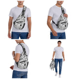 Cross Chest Bag Sling Backpack Black White Speck Sling Bag Crossbody Shoulder Bag Travel Hiking Daypack