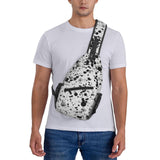 Cross Chest Bag Sling Backpack Black White Speck Sling Bag Crossbody Shoulder Bag Travel Hiking Daypack