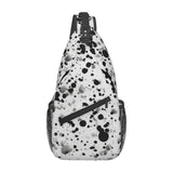 Cross Chest Bag Sling Backpack Black White Speck Sling Bag Crossbody Shoulder Bag Travel Hiking Daypack
