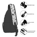 Cross Chest Bag Sling Backpack Black White Speck Sling Bag Crossbody Shoulder Bag Travel Hiking Daypack