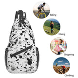 Cross Chest Bag Sling Backpack Black White Speck Sling Bag Crossbody Shoulder Bag Travel Hiking Daypack