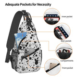 Cross Chest Bag Sling Backpack Black White Speck Sling Bag Crossbody Shoulder Bag Travel Hiking Daypack