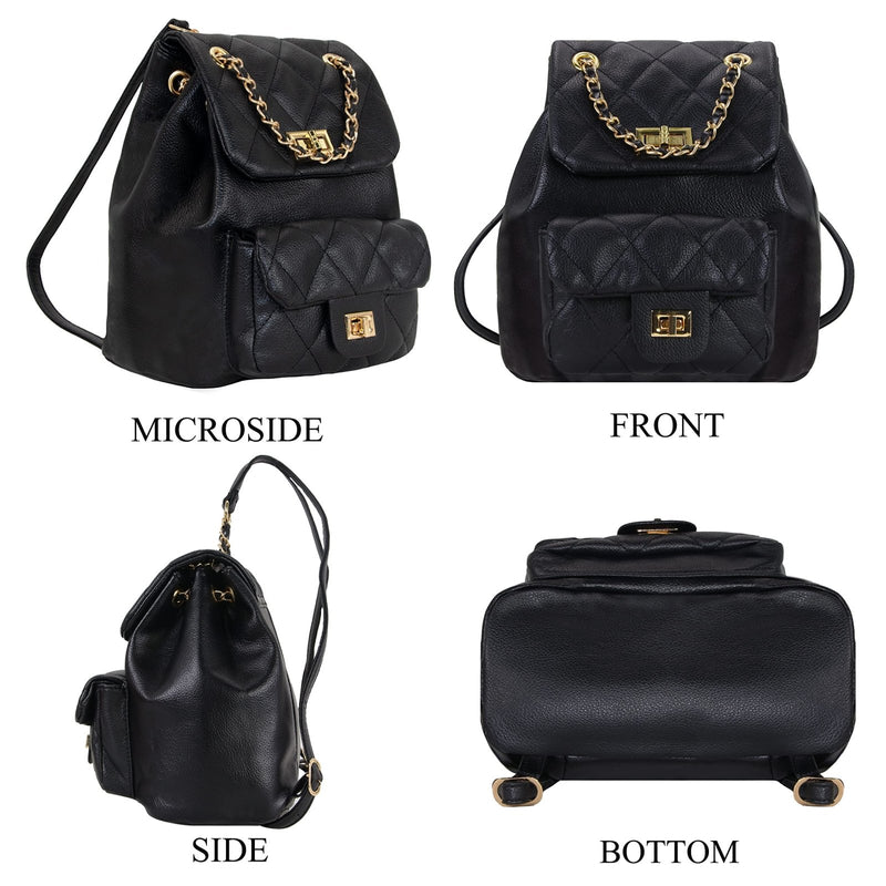 Crossbody Bag for Women Soft PU Leather Handbag Womens Hobo Shoulder bag with Wallet Diamond Plaid (Backpack Black)