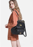 Crossbody Bag for Women Soft PU Leather Handbag Womens Hobo Shoulder bag with Wallet Diamond Plaid (Backpack Black)