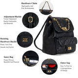 Crossbody Bag for Women Soft PU Leather Handbag Womens Hobo Shoulder bag with Wallet Diamond Plaid (Backpack Black)