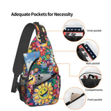 Crossbody Bag Funny Cute Smiling Sunflowers Sling Bag Backpack Chest Bags Shoulder Bag for Women Men