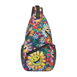 Crossbody Bag Funny Cute Smiling Sunflowers Sling Bag Backpack Chest Bags Shoulder Bag for Women Men