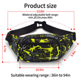Crossbody Fanny Pack for Men, 5 - Zipper Pockets Waist Bag, Belt Bag for Running Cycling Travel Walking Hiking Fishing Camping Green