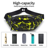 Crossbody Fanny Pack for Men, 5 - Zipper Pockets Waist Bag, Belt Bag for Running Cycling Travel Walking Hiking Fishing Camping Green