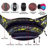 Crossbody Fanny Pack for Men, 5 - Zipper Pockets Waist Bag, Belt Bag for Running Cycling Travel Walking Hiking Fishing Camping Green