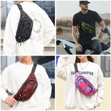 Crossbody Fanny Pack for Men, 5 - Zipper Pockets Waist Bag, Belt Bag for Running Cycling Travel Walking Hiking Fishing Camping Green