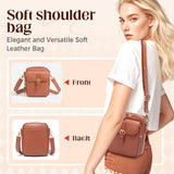Crossbody Leather Bag, 2025 New Vintage Large Capacity Messenger Bag, Double Layer Leather Small Purse Crossbody Shoulder Bag (Dark Blue)