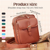 Crossbody Leather Bag, 2025 New Vintage Large Capacity Messenger Bag, Double Layer Leather Small Purse Crossbody Shoulder Bag (Dark Blue)