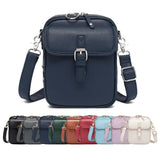 Crossbody Leather Bag, 2025 New Vintage Large Capacity Messenger Bag, Double Layer Leather Small Purse Crossbody Shoulder Bag (Dark Blue)