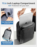CROSSGEAR Business Backpack for Work Waterproof, Expandable Travel Laptop Backpack,15.6 Inch Laptop Bag Lightweight Sleek Daypack for Work Travel Gifts for Men Women