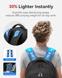 CROSSGEAR Ergonomic Laptop Backpack Reduce Shoulder Strain by 30%, 16 Inch Large Work Backpack, Lightweight Waterproof Travel Backpack, YKK Zipper, Carry-On Bookbag for Work Commute and Travel, Black