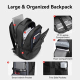 CROSSGEAR Large Travel Backpack Waterproof Laptop Bag Airline Approved Business Office Work Computer Casual Daypacks TSA Lock Anti - Theft Bookbag with USB Port Fit 17.3 inch Laptops for Men Women