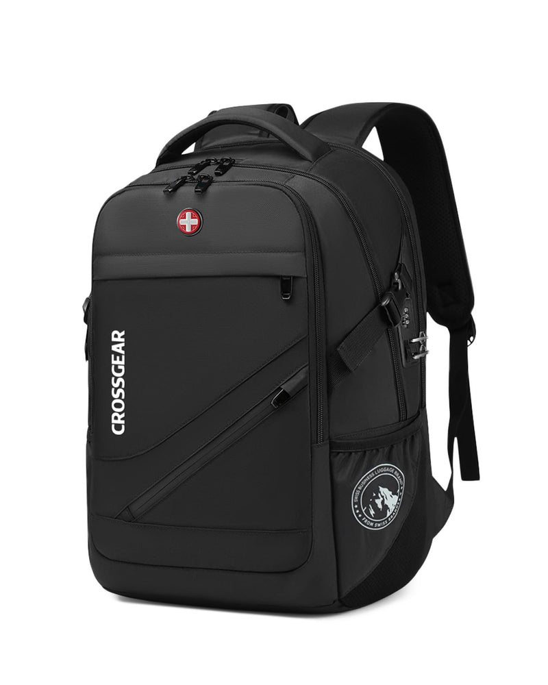 CROSSGEAR Large Travel Backpack Waterproof Laptop Bag Airline Approved Business Office Work Computer Casual Daypacks TSA Lock Anti - Theft Bookbag with USB Port Fit 17.3 inch Laptops for Men Women