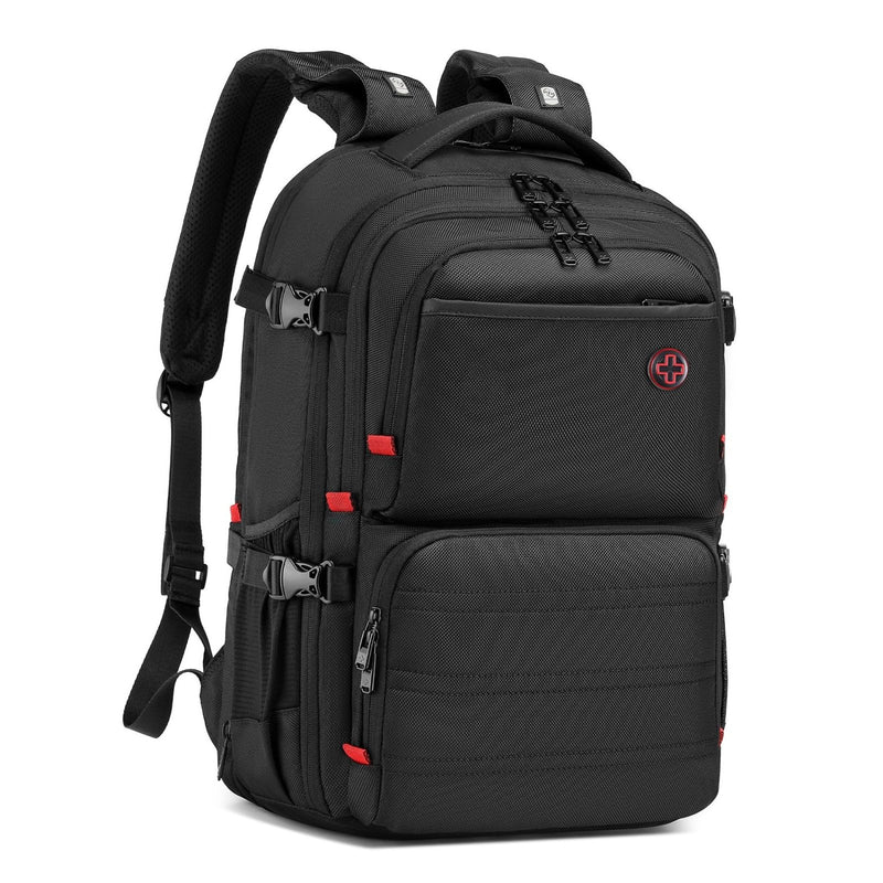 CROSSGEAR Travel Carry On Backpack for Men, 40L Expandable Large Laptop Backpack, Fit 17.3 Inch Computer, TSA - Friendly Luggage Airline Approved, Water Resistant, Business Commute Work Daypack, Black