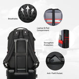 CROSSGEAR Travel Carry On Backpack for Men, 40L Expandable Large Laptop Backpack, Fit 17.3 Inch Computer, TSA - Friendly Luggage Airline Approved, Water Resistant, Business Commute Work Daypack, Black