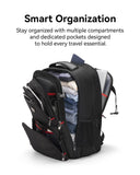 CROSSGEAR Travel Carry On Backpack for Men, 40L Expandable Large Laptop Backpack, Fit 17.3 Inch Computer, TSA - Friendly Luggage Airline Approved, Water Resistant, Business Commute Work Daypack, Black