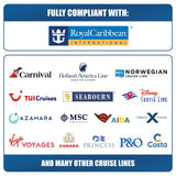 Cruise On Universal Travel Adapter, Cruise Approved (incl Royal Caribbean, Disney, MSC) - International Power Adapter [2 USB - C, 2 USB, AC] World Travel Plug Adapter Converter USA, Italy, Europe, Asia