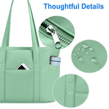CTWWFS Tote Bag for Women, Travel Essentials Large Tote Bag with Zipper, Top Handle Handbag for Travel, Work (Green)