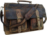 cuero Leather Messenger Bag for Men, 18 Inch Laptop Crossbody, Vintage Handmade Leather Shoulder Satchel Bag for Men, Full Grain Business Briefcase for Office/Work/Travel - Retro Brown