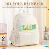 Cunno 1 Piece Nylon Backpack Kids School Backpack for Toddler Girls Boys Plain Waterproof Preppy Bookbags Travel for Student (Creamy White)