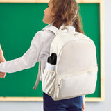 Cunno 1 Piece Nylon Backpack Kids School Backpack for Toddler Girls Boys Plain Waterproof Preppy Bookbags Travel for Student (Creamy White)