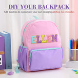 Cunno 1 Piece Nylon Backpack Kids School Backpack for Toddler Girls Boys Plain Waterproof Preppy Bookbags Travel for Student (Pink and Purple)