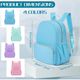 Cunno 4 Pcs Nylon Backpack Kids Bulk Toddler School Bookbag for Girl Boy Plain Waterproof Preppy Backpack Travel for Student(Blue,Pink,Green,Purple)