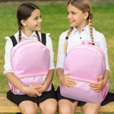 Cunno 4 Pcs Nylon Backpack Kids Bulk Toddler School Bookbag for Girl Boy Plain Waterproof Preppy Backpack Travel for Student(Pink)
