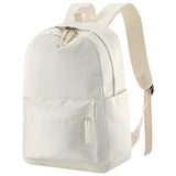 Cunno School Backpack for Teen Girls Boys Kids Cute Nylon Bookbag Waterproof Preppy Backpack Travel Laptop Bag for Students(Cream White,Simple Style)