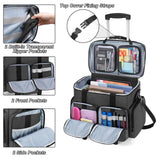 CURMIO Rolling Teacher Tote Bag with Padded Laptop Compartment for up to 15.6 Inches Laptop, Wheeled Teacher Bag for Teaching, Office, Craft, Black