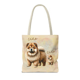 Custom dog mama lover ciao chow chow pet dog mama lover tote errand bag grocery book personalize with name dual sided tote
