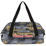 Custom Name Small Kids Overnighter Duffle Bag for Boys Girls Cartoon Jeep Truck Car Personalized Lightweight Gym Sports Duffle Bag Travel Weekender Tote Carry on Bag Customized Kids Gifts