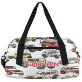 Custom Name Small Kids Overnighter Duffle Bag for Boys Girls Colorful Truck Jeep Personalized Lightweight Gym Sports Duffle Bag Travel Weekender Tote Carry on Bag Customized Kids Gifts