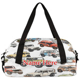 Custom Name Small Kids Overnighter Duffle Bag for Boys Girls Colorful Truck Jeep Personalized Lightweight Gym Sports Duffle Bag Travel Weekender Tote Carry on Bag Customized Kids Gifts