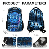 CUSTOMJOY Boys School Backpack, Personalized Tiger Backpacks with Name for Kids Kindergarten Primary Senior Middle, 17 Inch Durable Personalized Cool Lightning Bookbag for School