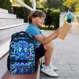 CUSTOMJOY Boys School Backpack, Personalized Tiger Backpacks with Name for Kids Kindergarten Primary Senior Middle, 17 Inch Durable Personalized Cool Lightning Bookbag for School