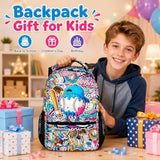 CustomWish Kids Backpack for Boys Baseball Drip Backpacks for Kids Teens Team, Lightweight Large Capacity Cool Back to School Supplies